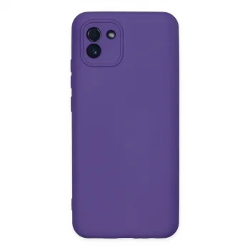 Samsung Galaxy A03 Kılıf Nano İçi Kadife Silikon - Mor