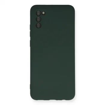 Samsung Galaxy A03s Kılıf Nano İçi Kadife Silikon - Koyu Yeşil