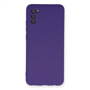 Samsung Galaxy A03s Kılıf Nano İçi Kadife Silikon - Mor