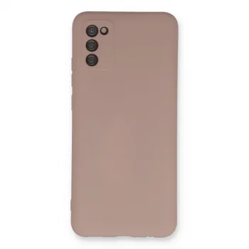 Samsung Galaxy A03s Kılıf Nano İçi Kadife Silikon - Pudra