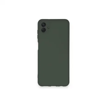 Samsung Galaxy A04 Kılıf Nano İçi Kadife Silikon - Koyu Yeşil