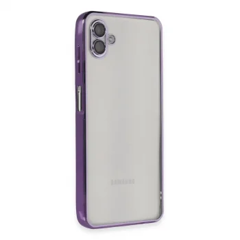 Samsung Galaxy A04 Kılıf Razer Lensli Silikon - Mor