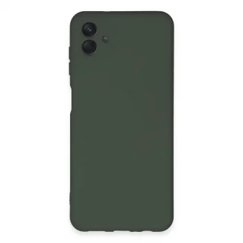 Samsung Galaxy A04e Kılıf Nano İçi Kadife Silikon - Koyu Yeşil