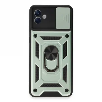 Samsung Galaxy A04e Kılıf Pars Lens Yüzüklü Silikon - Yeşil