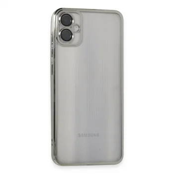 Samsung Galaxy A05 Kılıf Razer Lensli Silikon - Gümüş