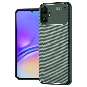 Samsung Galaxy A06 Kılıf Auto Focus Karbon Kapak - Koyu Yeşil