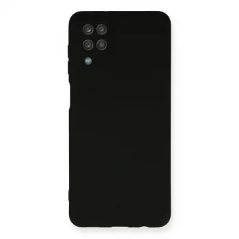 Samsung Galaxy A12 Kılıf Nano İçi Kadife Silikon - Siyah