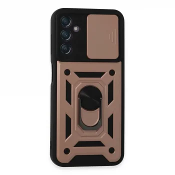 Samsung Galaxy A14 4g Kılıf Pars Lens Yüzüklü Silikon - Rose Gold