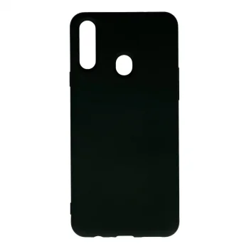 Samsung Galaxy A20s Kılıf Nano İçi Kadife Silikon - Siyah