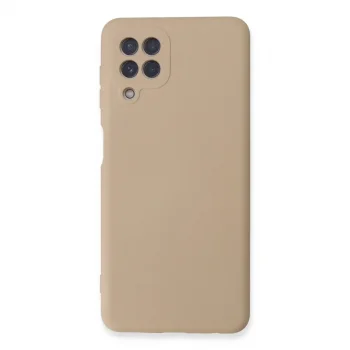 Samsung Galaxy A22 Kılıf Nano İçi Kadife Silikon - Pudra