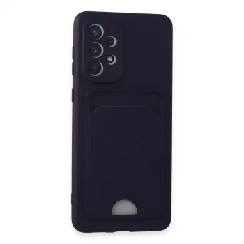 Samsung Galaxy A33 5g Kılıf Kelvin Kartvizitli Silikon - Derin Mor