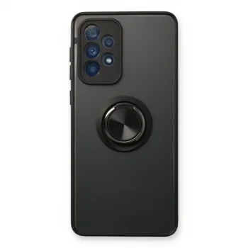 Samsung Galaxy A53 5g Kılıf Montreal Yüzüklü Silikon Kapak - Siyah