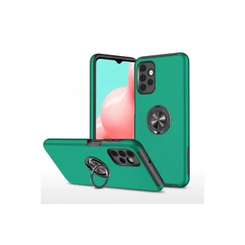 Samsung Galaxy A72 Kılıf Elit Yüzüklü Kapak - Yeşil