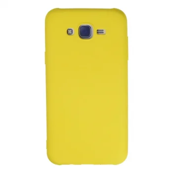 Samsung Galaxy J7 Kılıf Nano İçi Kadife Silikon - Sarı