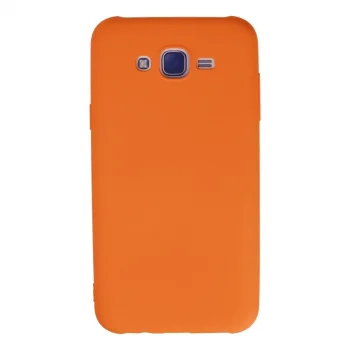 Samsung Galaxy J7 Kılıf Nano İçi Kadife Silikon - Turuncu