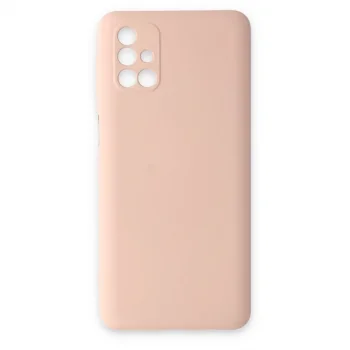Samsung Galaxy M31s Kılıf Nano İçi Kadife Silikon - Pudra