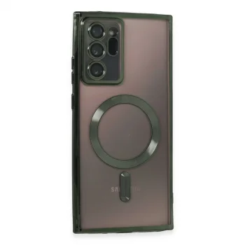 Samsung Galaxy Note 20 Ultra Kılıf Kross Magneticsafe Kapak - Koyu Yeşil