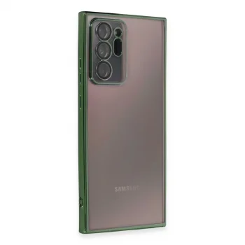 Samsung Galaxy Note 20 Ultra Kılıf Razer Lensli Silikon - Yeşil
