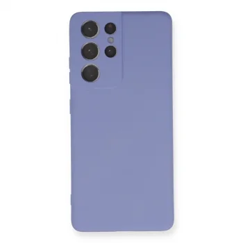 Samsung Galaxy S21 Ultra Kılıf Nano İçi Kadife Silikon - Lila
