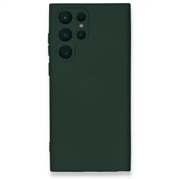 Samsung Galaxy S24 Ultra Kılıf Nano İçi Kadife Silikon - Koyu Yeşil