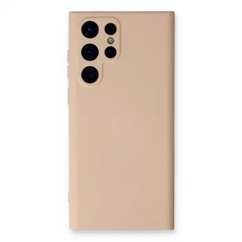 Samsung Galaxy S24 Ultra Kılıf Nano İçi Kadife Silikon - Pudra