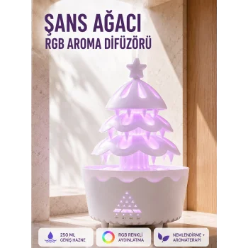Şans Ağacı 250 ML Ultrasonik Hava Nemlendirici RGB Işıklı Aroma Difüzörü