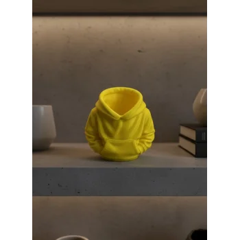 Sarı Hoodie Kalemlik 10x10 cm Masa Üstü Düzenleyici