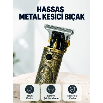 Şarj Edilebilir Saç Sakal Kesme Makinesi 300 Dakika Kullanım 3 Taraklı