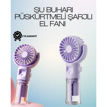 Şarjlı Buğu Fanı – Nemlendirici Sis Fonksiyonlu, Tip-C Girişli, Taşınabilir Masa Fanı