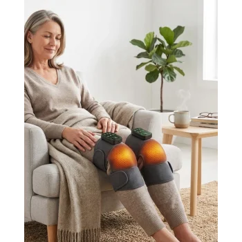 Şarjlı Isıtmalı Diz Omuz Masaj Bandı Titreşimli Eklem Masaj Cihazı 2li Paket