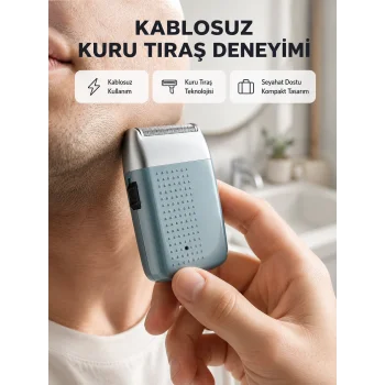 Şarjlı Kuru Kullanım Tıraş Makinesi – Kablosuz, Taşınabilir