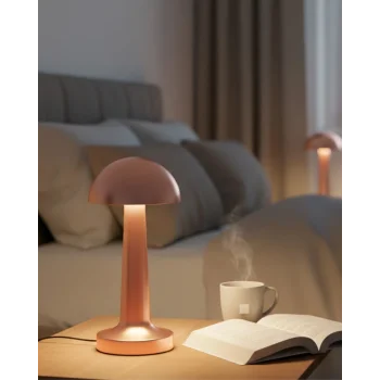 Şarjlı Mantar Masa Lambası 3 Seviyeli Dokunmatik LED USB Şarj Özellikli