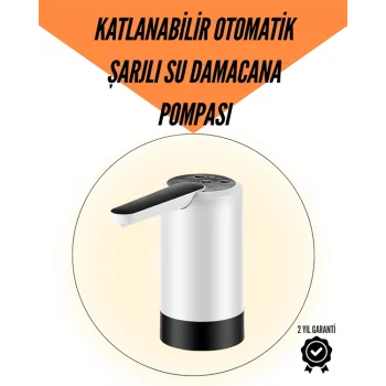 Şarjlı Su Pompası 8000mAh | Cam Damacana Uyumlu | Tek Tuşla Kontrol | USB Şarjlı Otomatik Dolum