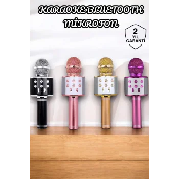 Şarjlı ve Uzun Pil Ömürlü Karaoke Mikrofon USB Bellek Destekli, Profesyonel Ses