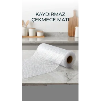 Şeffaf Kaydırmaz Dolap İçi Raf Örtüsü 45x300 Cm Koruyucu Pvc