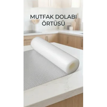 Şeffaf Kaydırmaz Dolap İçi Raf Örtüsü 45x300 Cm Pvc Malzeme