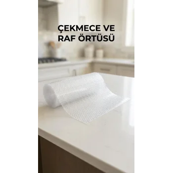 Şeffaf Kaydırmaz Pvc Raflık Dolap İçi Çekmece Koruyucu 45x300 Cm