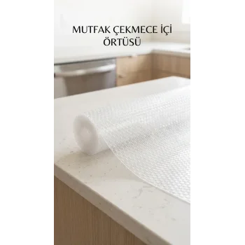 Şeffaf Pvc Raf Kaydırmaz Dolap İçi Çekmece Örtüsü 45x300 Cm Koruyucu