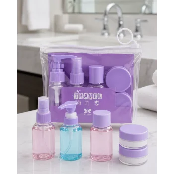 Şeffaf Seyahat Dolum Şişesi Seti 5 Parça Kozmetik Organizer