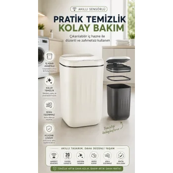 Sensörlü Çalışan Hareketle Aktivite Olan Çöp Kutusu Anti-bakteri