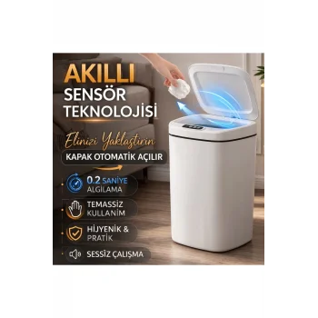 Sensörlü Çöp Kovası Otomatik Kapak Temassız
