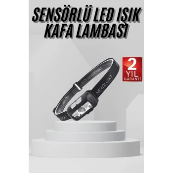 Sensörlü Şarjlı Type-c Şarj Işıklı Kafa Lambası Kamp Lambası