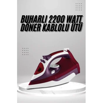 Seramik Tabanlı Kırmızı 2200 Watt Şok Buharlı Ütü