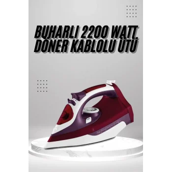 Seramik Tabanlı Kırmızı 2200 Watt Şok Buharlı Ütü