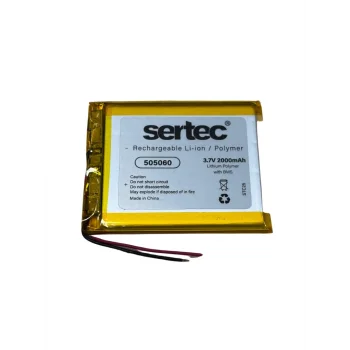 Sertec 505060 3.7V 2000 mAh Li-Polymer Pil (Devreli/1.5A)