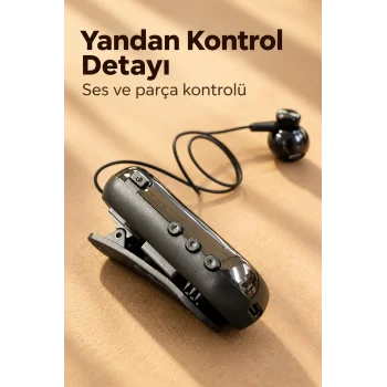 Ses Kontrol Tuşlu Yaka Klipsli Bluetooth Kulaklık