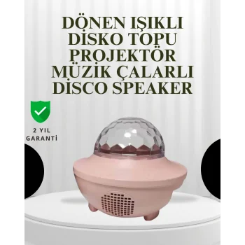 Sesle Etkileşimli Yıldız Projektörlü Gece Lambası – Bluetooth Hoparlörlü, USB Girişli, Dönen Okyanus