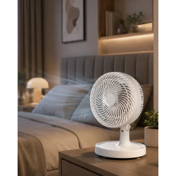 Sessiz Çalışan Mini Masaüstü Fan 2 Kademeli Otomatik Salınımlı