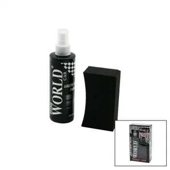SHINE WORLD CAR  LASTİK - TAMPON  PARLATICI SPREY SETİ  PLASTİK ŞİŞE   250ML ± %10 PARLATMA SÜNGERİ (5047)