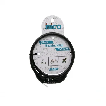 ŞİFRELİ EKO - İNCE BİSİKLET KİLİT ÇELİK TEL SİYAH ŞEFFAF KILIF 7MMX65CM (5047)